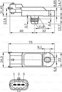 Bosch датчик давления наддува nissan qashqai juke nv200 note micra с Разборки, фото thumb