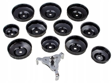 KLUCZE NASADOWE NASADKI DO FILTRÓW OLEJU 13 EL + KLUCZ PAZURKOWY 63MM-102MM