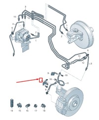 фото thumb №2, Audi rs3 передняя часть правый brake шланг retainer 8v0611842