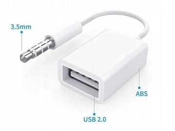 АДАПТЕР AUX КАБЕЛЬ МИНИ-ДЖЕК 3,5 ММ USB IPHONE IPOD