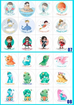 Наклейки детские BRAVE PATIENT 96 шт, 4,5 см, разные дизайны
