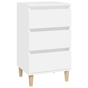 VidaXL Тумбочка прикроватная, белый, 40x35x70 см, ткань