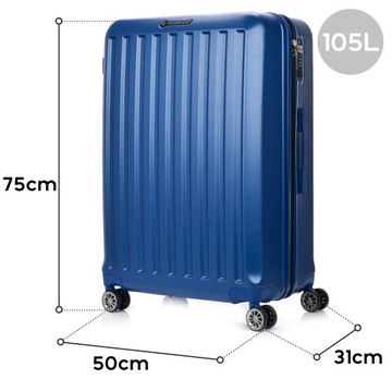 WALIZKA DUŻA SWISSBAGS COSMOS 105l 75cm ABS TSA