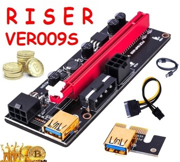 PCI-E USB Riser SPLITTER + адаптер 4x RISER 009s