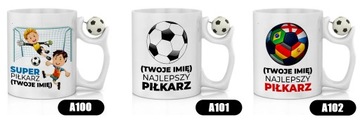 KUBEK PIŁKA w uchwycie PREZENT PIŁKARZA dla FANA