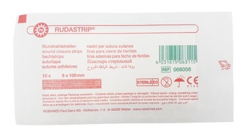 RUDASTRIP Nobamed Полоски для закрытия ран 6 х 100 мм 500 шт. - 50 блистеров.