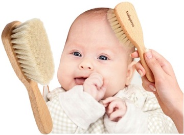 BABYONO НАТУРАЛЬНАЯ ЩЕТКА ИЗ НАТУРАЛЬНОЙ КОЗЬЕЙ ШЕРСТИ ДЛЯ НОВОРОЖДЕННЫХ 799