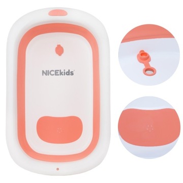 NICEKIDS СКЛАДНАЯ ДЕТСКАЯ ВАННОКА, СИЛИКОН, РОЗОВЫЙ