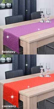 elegancki pas dekoracyjny SZAFIR 40x160 bieżnik na stół czarny