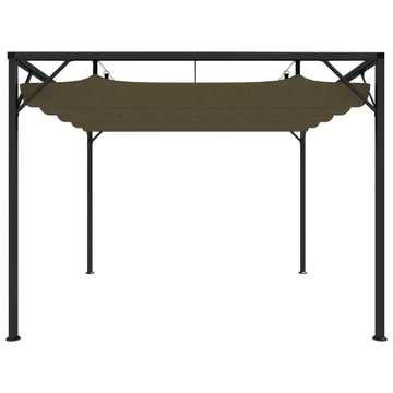 Altana ogrodowa ze zwijanym dachem, 3x3 m, taupe, 180 g/m²