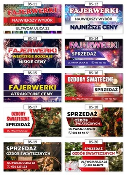 BANER REKLAMOWY 1x2m FAJERWERKI ATRAKCYJNE CENY