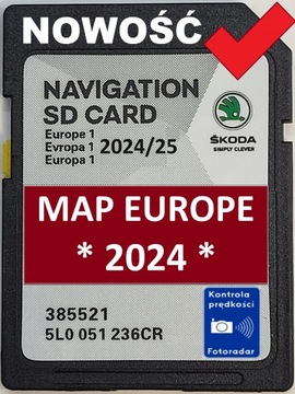 SKODA KARTA MAP 2024 OCTAVIA SUPERB FABIA RAPID