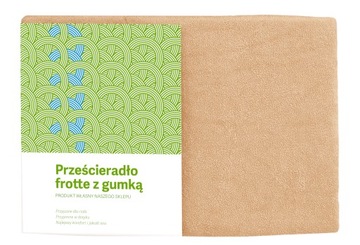 PRZEŚCIERADŁO Z GUMKĄ FROTTE 140X200 BEŻOWE BAWEŁNIANE GĘSTE GRUBE