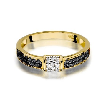Кольцо W-297 Black Diamond Yellow Gold 585