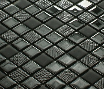 Черная стеклянная мозаика BLACK GLAMOUR, декор