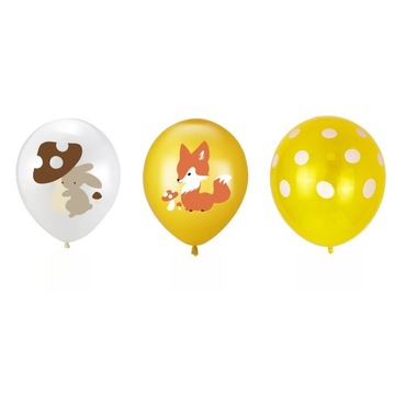 BALONY W ŻYWYCH KOLORACH Z DRUKEM lateksowym KIDS PARTY