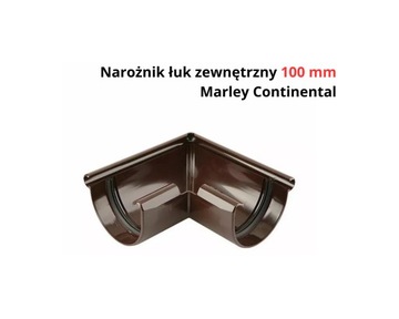 Внешний уголок Marley 100 мм, коричневый, для изменения направления желоба