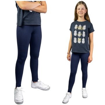 BAWEŁNIANE LEGGINSY GETRY 140 GETRY BAWEŁNA DZIECIECE DO SZKOŁY W-F