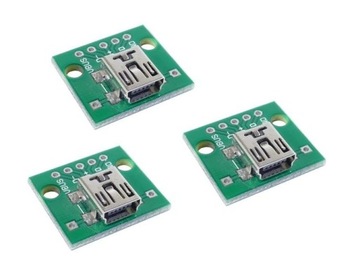 Переходник MINI USB на печатную плату 5 PIN 3 шт.