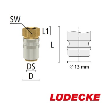 Быстроразъемный соединитель для контроля температуры DN 9 LUDECKE GW 1/4