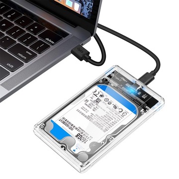 Корпус для накопителя USB-C SATA 2,5 дюйма, прозрачный 3.0