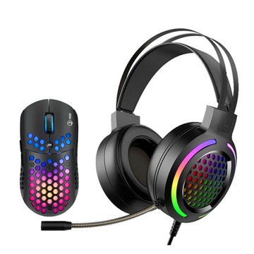 Мышь MARVO MH01BK + наушники для геймера, RGB