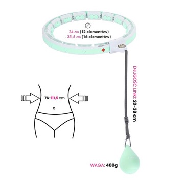НАБОР HULA HOP HHW06 С ВЕСОМ И СЧЕТЧИКОМ HMS + РЕМЕНЬ BR163 PLUS SIZE