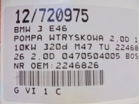 Bmw 3 e46 насос впрыскная 2246826 2,0d 0470504005 Оригинал, фото thumb