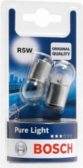 Купить 2x лампочка автомобильная bosch лампочка r5w pure ходовие огни  12v 5w, фото thumb