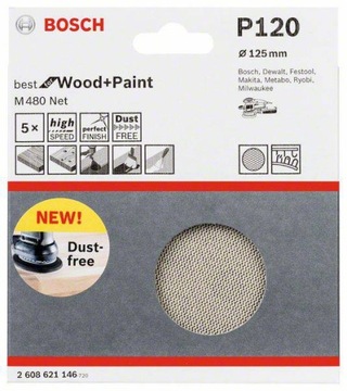 BOSCH PAPIER SIATKA SCIERNA M480 125mm GR.120 5szt
