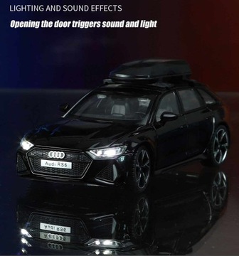 Модель Audi RS6 C8 1:32, открывающиеся двери, светодиодный звук