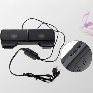 Портативный мини-USB стереодинамик для ноутбука, ноутбука, ПК, экран, клипса