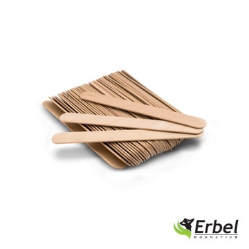 Деревянные шпатели для воска Erbel, широкие, береза ​​- 100 шт.