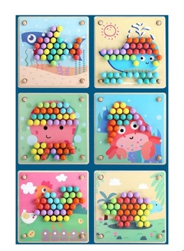 Пазл Деревянные блоки Шарики Монтессори FUN BALLS PUZZLE