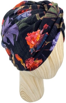 Czapka Turban Twist bawełniany Jersey Irysy