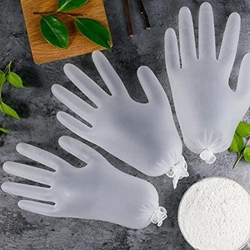 Виниловые перчатки размера X-Large без пудры и латекса.