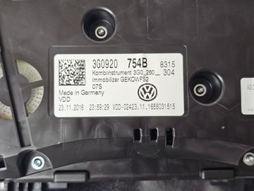 фото thumb №9, Спидометр приборы манометр защита корпус рамка vw passat b8 gte 3g0920754b