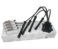 фото thumb №1, Катушка зажигания + свечи зажигания оригинальный номер renault clio ii kangoo 1.2 16v 3 болты