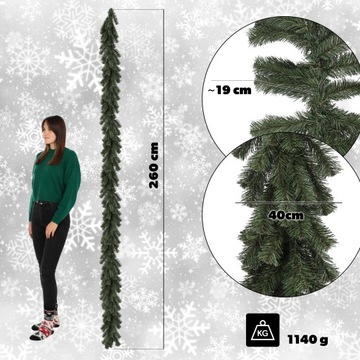 ЕЛОЧНАЯ ГИРЛЯНД 260 СМ, ИСКУССТВЕННАЯ