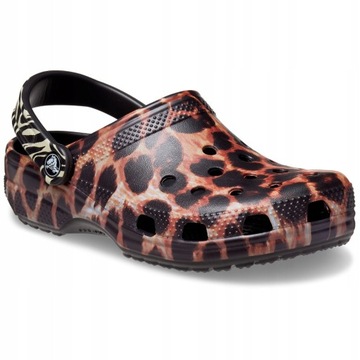DAMSKIE KLAPKI CROCS BUTY W PANTERKE NA LATO