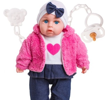 BABY DOLL Малыш говорит и поет, 45 см, набор сосок-пустышек Pampers Bottles