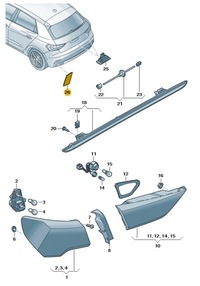 фото thumb №1, Светильник отражающие бампера заднего правая сторона audi a1 aso оригинал