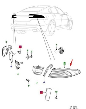 фото thumb №8, Свет задние правые jaguar xf x250 оригинальный c2z25151
