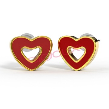 Детские серьги Red Heart с покрытием из 14-каратного золота, медицинская сталь