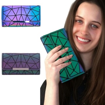 Голографический кошелек MiniWallet, просторный, светоотражающий, современный.