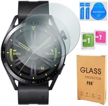 2x ЗАКАЛЕННОЕ СТЕКЛО 9H PRO+ ДЛЯ HUAWEI WATCH GT 3 46MM + УСТАНОВОЧНЫЙ КОМПЛЕКТ