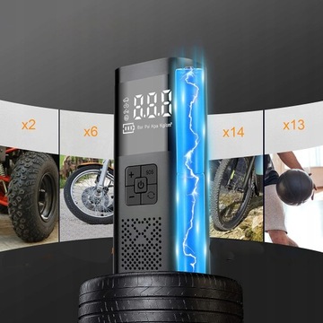 НАБОР ЭЛЕКТРИЧЕСКОГО ВЕЛОСИПЕДНОГО НАСОСА USB-C 6000 мАч 150 PSI премиум-класса