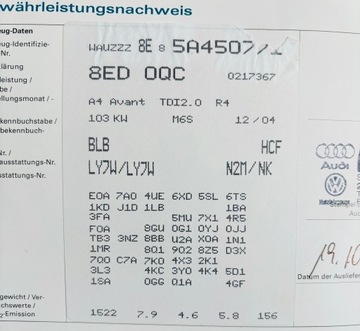 фото thumb №6, Audi a4 b7 2004-08 панель під лобовим склом комплектні оригінал