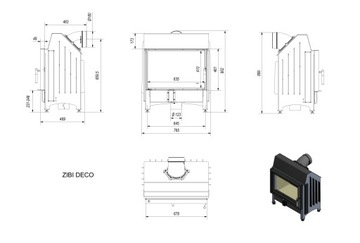 Wkład Kominkowy Kominek Zibi 11 kW Deco Black