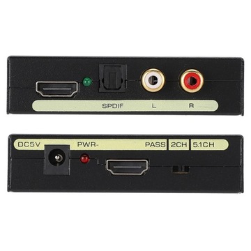 Аудиоразветвитель HDMI в HDMI Audio SPDIF R/L преобразователь аудиосигнала
